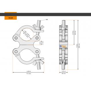 Swivel Coupler Slim 48-51/30/250KG Zwart - Afbeelding 2