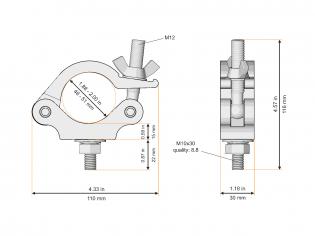 Half Coupler Slim 48-51/30/300kg - Afbeelding 2