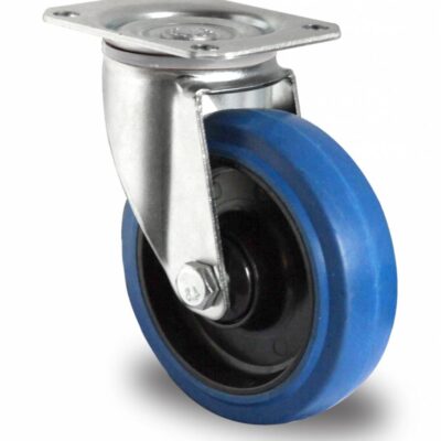 Blue Wheel zwenkwiel 125 mm met plaatmontage