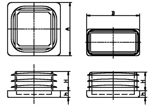 Inslagdop 50 x 50 mm wanddikte buis 1.5/2.5 mm - Afbeelding 2